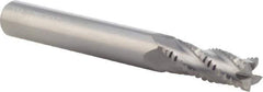 M.A. Ford - 9/32" Diam, 3/4" LOC, 4 Flute Solid Carbide Roughing Square End Mill - Uncoated, 2-1/2" OAL, 5/16" Shank Diam, Single End, Centercutting, 30° Helix - Eagle Tool & Supply