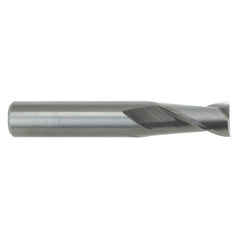 Corner Radius End Mill: 5/16″ Dia, 13/16″ LOC, 0.015″ Radius, 2 Flutes, Solid Carbide 2-1/2″ OAL, 5/16″ Shank Dia, 30 ° Helix, Bright/Uncoated, Corner Radius End, Centercutting, Series 121