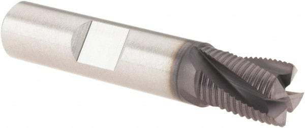 M.A. Ford - 3/8" Diam, Fine Pitch, 3/8" LOC, 4 Flute Solid Carbide Roughing Square End Mill - ALtima Finish, 2" OAL, 3/8" Shank Diam, Single End, Centercutting, 20° Helix - Eagle Tool & Supply