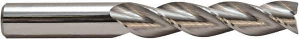 M.A. Ford - 3/8", 1/2" LOC, 3/8" Shank Diam, 2" OAL, 3 Flute, Solid Carbide Square End Mill - Single End, TiB2 Finish, 36° Helix, Centercutting, Right Hand Cut, Right Hand Flute, Series 138 - Eagle Tool & Supply