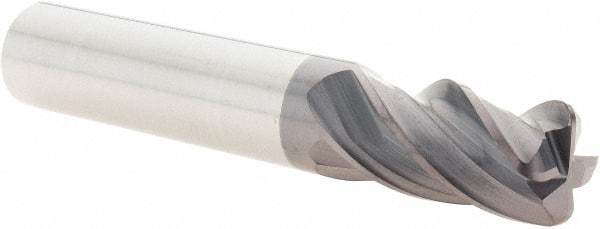 M.A. Ford - 1/2", 4 Flute, Single End, Solid Carbide, 0.09" Corner Radius End Mill - 3" OAL, 35/38° Helix, Right Hand Flute, 1" LOC, Right Hand Cut - Eagle Tool & Supply