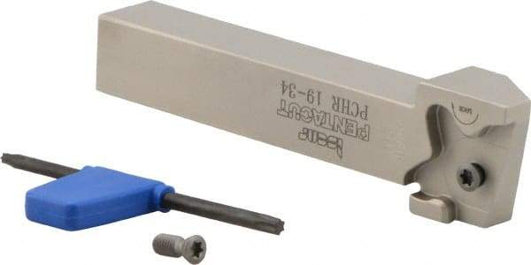 Iscar - External Thread, 0.394" Max Depth of Cut, 0.059" Min Groove Width, 5" OAL, Right Hand Indexable Grooving Cutoff Toolholder - 3/4" Shank Height x 3/4" Shank Width, PENTA 34.. Insert Style, PCH Toolholder Style, Series PentaCut - Eagle Tool & Supply
