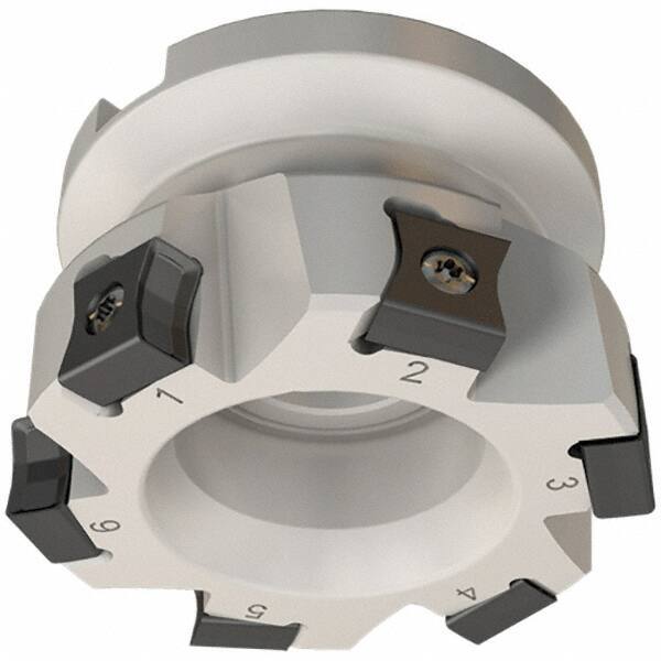 Iscar - 6 Inserts, 40mm Cut Diam, 16mm Arbor Diam, 10mm Max Depth of Cut, Indexable Square-Shoulder Face Mill - 0/90° Lead Angle, 40mm High, LN.. 11.. Insert Compatibility, Series TangMill - Eagle Tool & Supply