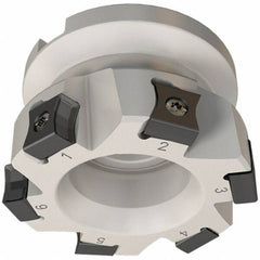 Iscar - 6 Inserts, 40mm Cut Diam, 16mm Arbor Diam, 10mm Max Depth of Cut, Indexable Square-Shoulder Face Mill - 0/90° Lead Angle, 40mm High, LN.. 11.. Insert Compatibility, Series TangMill - Eagle Tool & Supply