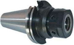 Parlec - 3/64" to 3/4" Capacity, 6" Projection, CAT40 Taper Shank, TG/PG 75 Collet Chuck - 0.0002" TIR, Through-Spindle - Exact Industrial Supply