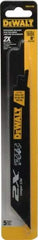 DeWALT - 8" Long x 1" Thick, Bi-Metal Reciprocating Saw Blade - Straight Profile, 14 to 18 TPI, Toothed Edge - Eagle Tool & Supply