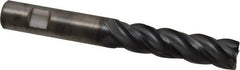 Kennametal - 3/4", 3" LOC, 3/4" Shank Diam, 6" OAL, 4 Flute, Solid Carbide Square End Mill - Single End, AlTiN Finish, Spiral Flute, 38° Helix, Centercutting, Right Hand Cut, Right Hand Flute, Series HPHV - Eagle Tool & Supply
