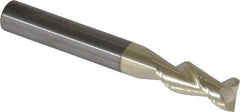 Accupro - 8mm Diam, 19mm LOC, 2 Flute Solid Carbide Ball End Mill - ZrN Finish, Single End, 65mm OAL, 8mm Shank Diam, Spiral Flute - Eagle Tool & Supply