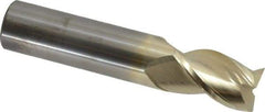 Accupro - 3 Flute Solid Carbide Roughing & Finishing Square End Mill - ZrN Finish, Straight Shank, 37° Helix, Centercutting - Eagle Tool & Supply