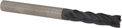 Accupro - 9/16", 1-1/8" LOC, 9/16" Shank Diam, 3-1/2" OAL, 4 Flute, Solid Carbide Square End Mill - Single End, AlTiN Finish, Spiral Flute, Variable° Helix, Centercutting, Right Hand Cut, Right Hand Flute - Eagle Tool & Supply