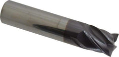 Accupro - 5/8", 3/4" LOC, 5/8" Shank Diam, 3" OAL, 4 Flute, Solid Carbide Square End Mill - Single End, AlTiN Finish, Spiral Flute, Variable° Helix, Centercutting, Right Hand Cut, Right Hand Flute - Eagle Tool & Supply