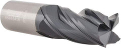 Accupro - 1", 2" LOC, 1" Shank Diam, 4" OAL, 4 Flute, Solid Carbide Square End Mill - Single End, AlTiN Finish, Spiral Flute, Variable° Helix, Centercutting, Right Hand Cut, Right Hand Flute - Eagle Tool & Supply