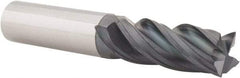 Accupro - 1/2", 1-1/4" LOC, 1/2" Shank Diam, 3" OAL, 4 Flute, Solid Carbide Square End Mill - Single End, AlTiN Finish, Spiral Flute, Variable° Helix, Centercutting, Right Hand Cut, Right Hand Flute - Eagle Tool & Supply