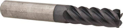 Accupro - 3/8", 5 Flute, Single End, Solid Carbide, 0.03" Corner Radius End Mill - 2-1/2" OAL, 45° Helix, Right Hand Flute, 1" LOC, Right Hand Cut - Eagle Tool & Supply