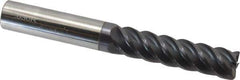 Accupro - 1/2", 5 Flute, Single End, Solid Carbide, 0.03" Corner Radius End Mill - 4" OAL, 45° Helix, Right Hand Flute, 2" LOC, Right Hand Cut - Eagle Tool & Supply