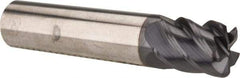 Accupro - 1/2", 5 Flute, Single End, Solid Carbide, 0.06" Corner Radius End Mill - 2-1/2" OAL, 45° Helix, Right Hand Flute, 5/8" LOC, Right Hand Cut - Eagle Tool & Supply