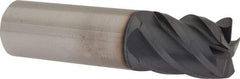 Accupro - 3/4", 5 Flute, Single End, Solid Carbide, 0.03" Corner Radius End Mill - 3" OAL, 45° Helix, Right Hand Flute, 1" LOC, Right Hand Cut - Eagle Tool & Supply