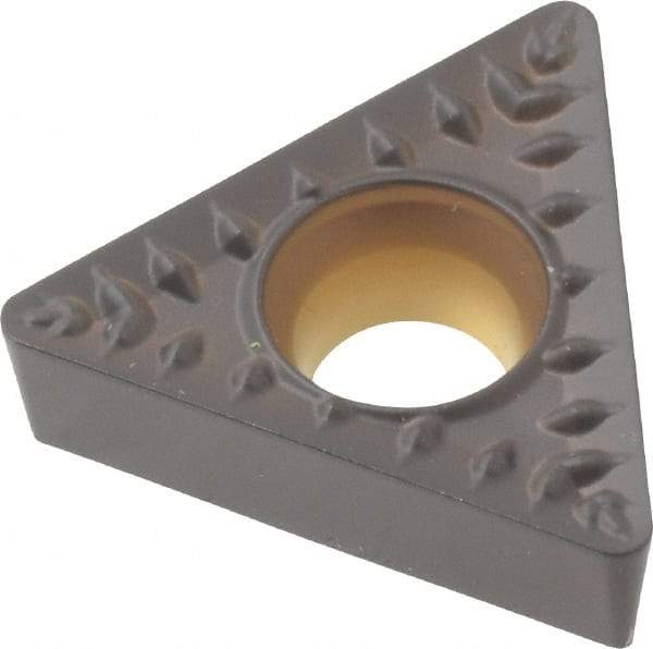 Kennametal - TCMT32.52 MP Grade KCP25 Carbide Turning Insert - TiCN/Al2O3 Finish, 60° Triangle, 3/8" Inscr Circle, 5/32" Thick, 1/32" Corner Radius - Eagle Tool & Supply