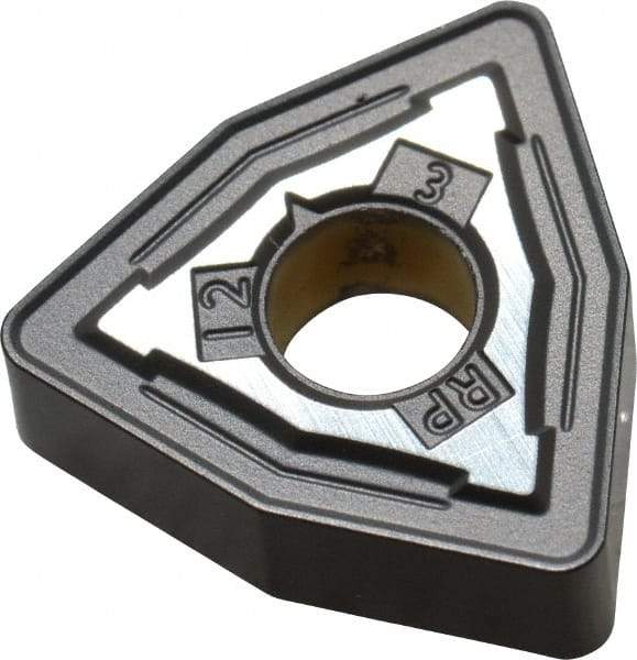 Kennametal - WNMG433 RP Grade KCP10 Carbide Turning Insert - TiCN/Al2O3 Finish, 80° Trigon, 1/2" Inscr Circle, 3/16" Thick, 3/64" Corner Radius - Eagle Tool & Supply