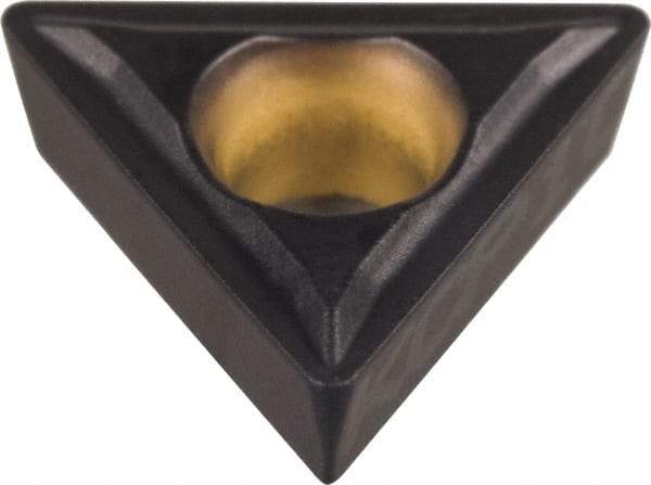 Kennametal - TPMT32.52 LF Grade KCP25 Carbide Turning Insert - TiCN/Al2O3 Finish, 60° Triangle, 3/8" Inscr Circle, 5/32" Thick, 1/32" Corner Radius - Eagle Tool & Supply