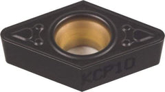 Kennametal - DCMT32.52 MF Grade KCK20 Carbide Turning Insert - TiCN/Al2O3 Finish, 55° Diamond, 3/8" Inscr Circle, 5/32" Thick, 1/32" Corner Radius - Eagle Tool & Supply