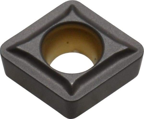 Kennametal - CCMT21.52 LF Grade KCP25 Carbide Turning Insert - TiCN/Al2O3 Finish, 80° Diamond, 1/4" Inscr Circle, 3/32" Thick, 1/32" Corner Radius - Eagle Tool & Supply