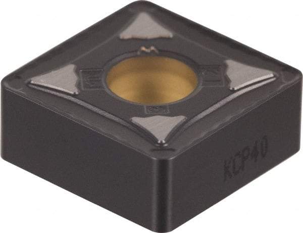 Kennametal - SNMG432 MN Grade KCP40 Carbide Turning Insert - TiN/TiCN/Al2O3 Finish, 90° Square, 1/2" Inscr Circle, 3/16" Thick, 1/32" Corner Radius - Eagle Tool & Supply