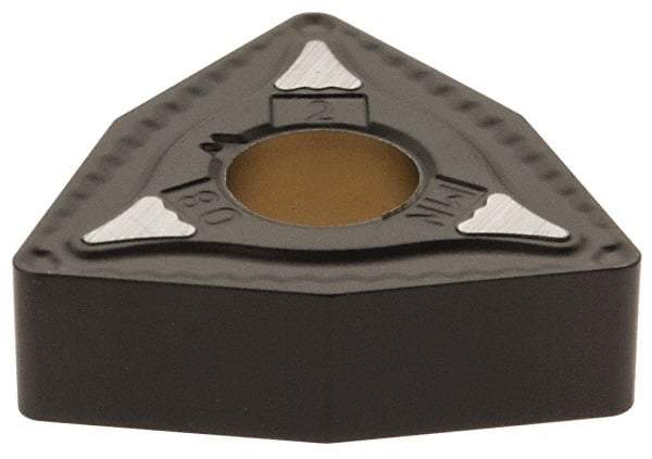 Kennametal - WNMG432 MN Grade KCP40 Carbide Turning Insert - TiCN/Al2O3 Finish, 80° Trigon, 1/2" Inscr Circle, 3/16" Thick, 1/32" Corner Radius - Eagle Tool & Supply