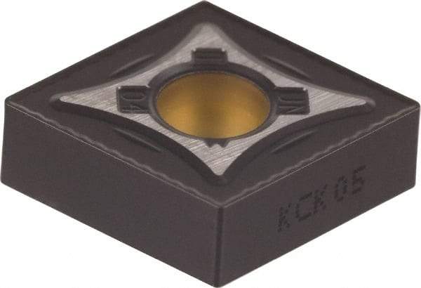 Kennametal - CNMG431 UN Grade KCK15 Carbide Turning Insert - TiCN/Al2O3 Finish, 80° Diamond, 1/2" Inscr Circle, 3/16" Thick, 1/64" Corner Radius - Eagle Tool & Supply
