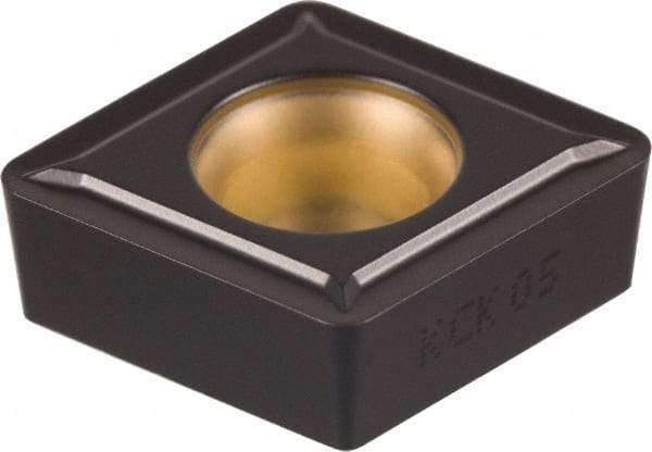 Kennametal - CCMT21.51 LF Grade KCK05 Carbide Turning Insert - TiCN/Al2O3 Finish, 80° Diamond, 1/4" Inscr Circle, 3/32" Thick, 1/64" Corner Radius - Eagle Tool & Supply