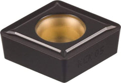 Kennametal - CCMT21.51 LF Grade KCK05 Carbide Turning Insert - TiCN/Al2O3 Finish, 80° Diamond, 1/4" Inscr Circle, 3/32" Thick, 1/64" Corner Radius - Eagle Tool & Supply