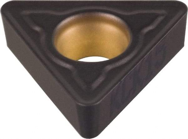 Kennametal - TCMT32.52 MF Grade KCP25 Carbide Turning Insert - TiCN/Al2O3 Finish, 60° Triangle, 3/8" Inscr Circle, 5/32" Thick, 1/32" Corner Radius - Eagle Tool & Supply