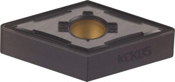 Kennametal - DNMG433 RP Grade KCP25 Carbide Turning Insert - TiCN/Al2O3 Finish, 55° Diamond, 1/2" Inscr Circle, 3/16" Thick, 3/64" Corner Radius - Eagle Tool & Supply