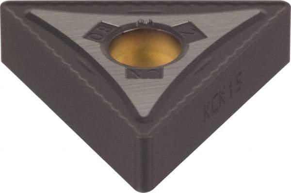 Kennametal - TNMG332 UN Grade KCK15 Carbide Turning Insert - TiCN/Al2O3 Finish, 60° Triangle, 3/8" Inscr Circle, 3/16" Thick, 1/32" Corner Radius - Eagle Tool & Supply