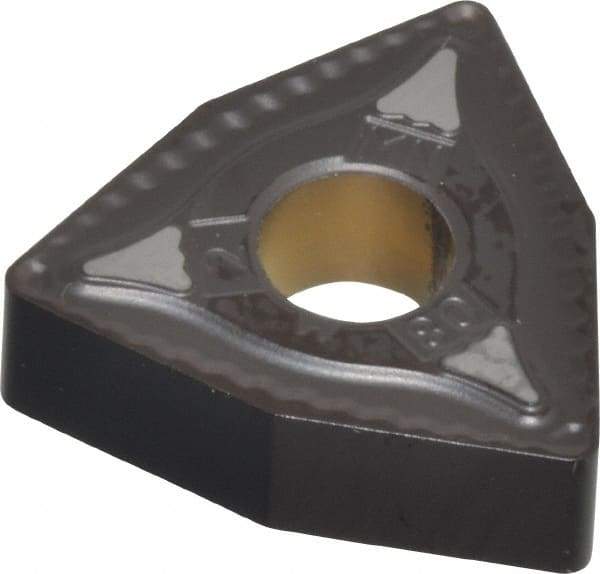 Kennametal - WNMG432 MN Grade KCP10 Carbide Turning Insert - TiCN/Al2O3 Finish, 80° Trigon, 1/2" Inscr Circle, 3/16" Thick, 1/32" Corner Radius - Eagle Tool & Supply