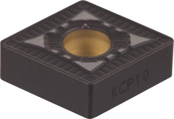 Kennametal - CNMG644 RN Grade KCP30 Carbide Turning Insert - TiN/TiCN/Al2O3 Finish, 80° Diamond, 3/4" Inscr Circle, 1/4" Thick, 1/16" Corner Radius - Eagle Tool & Supply