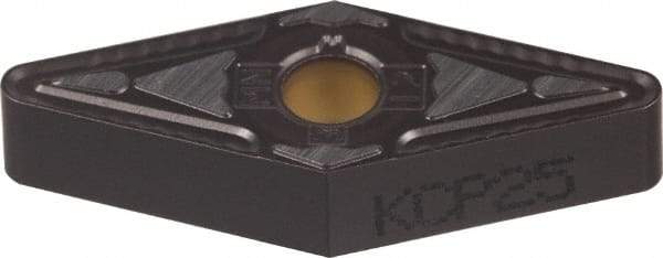 Kennametal - VNMG333 MN Grade KCP10 Carbide Turning Insert - TiCN/Al2O3 Finish, 35° Diamond, 3/8" Inscr Circle, 3/16" Thick, 3/64" Corner Radius - Eagle Tool & Supply