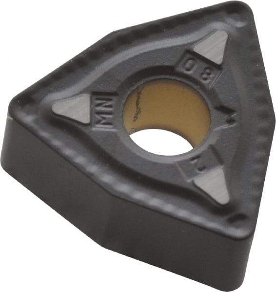 Kennametal - WNMG332 MN Grade KCP25 Carbide Turning Insert - TiCN/Al2O3 Finish, 80° Trigon, 3/8" Inscr Circle, 3/16" Thick, 1/32" Corner Radius - Eagle Tool & Supply