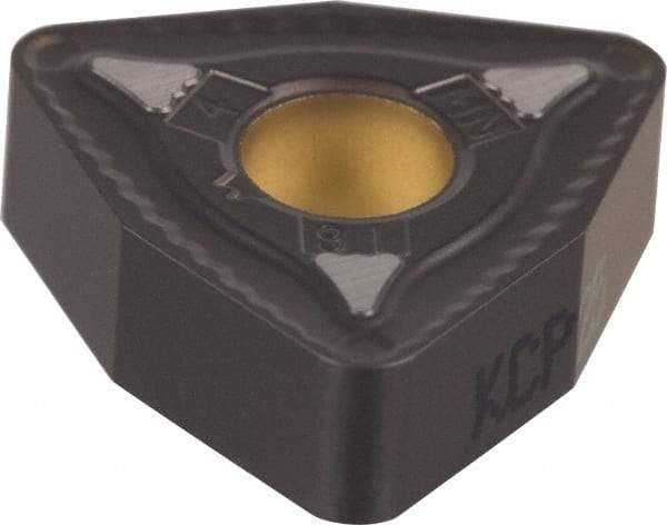 Kennametal - WNMG432 MN Grade KCP25 Carbide Turning Insert - TiCN/Al2O3 Finish, 80° Trigon, 1/2" Inscr Circle, 3/16" Thick, 1/32" Corner Radius - Eagle Tool & Supply