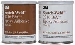 3M - 16 oz Can Two Part Epoxy - 90 min Working Time, 3,200 psi Shear Strength, Series 2216 - Eagle Tool & Supply