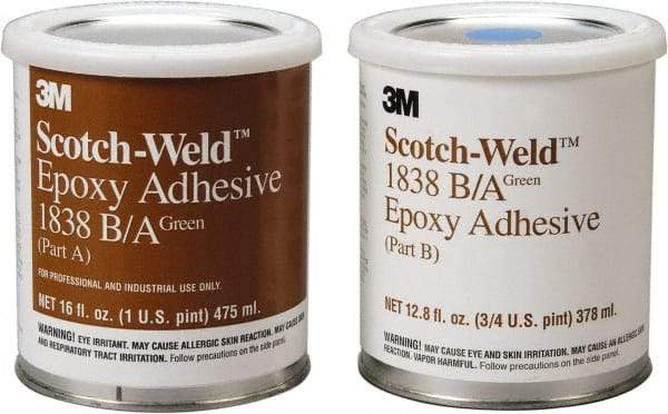 3M - 32 oz Can Two Part Epoxy - 60 min Working Time, 3,000 psi Shear Strength, Series 1838 - Eagle Tool & Supply