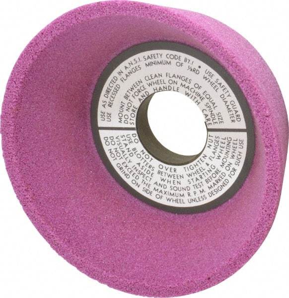 Grier Abrasives - 5" Diam, 1-1/4" Hole Size, 2-3/16" Overall Thickness, 60 Grit, Type 11 Tool & Cutter Grinding Wheel - Medium Grade, Aluminum Oxide, K Hardness, Vitrified Bond, 4,966 RPM - Eagle Tool & Supply