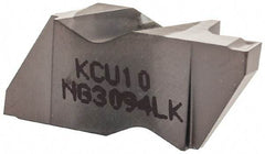 Kennametal - 3094NG K Grade KCU10, 2.39mm Cutting Width Carbide Grooving Insert - 3.81mm Max Depth of Cut, Left Hand, 0.19mm Corner Radius, AlTiN Finish - Eagle Tool & Supply