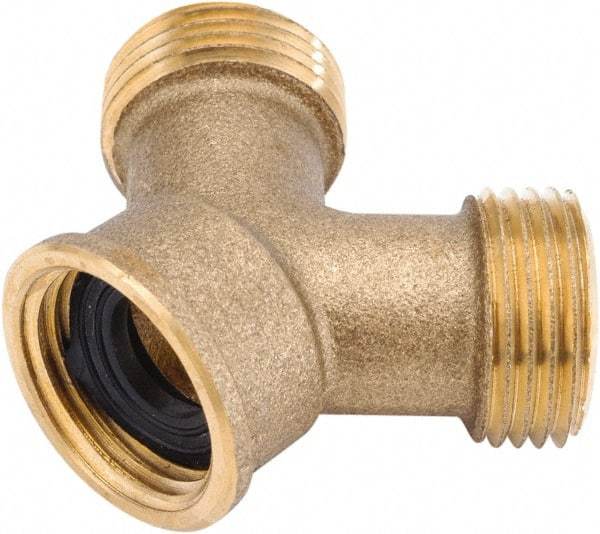 ANDERSON METALS - 3/4 GHT Garden Hose F x M x M Garden Hose Y - Zinc, Female Hose to Male Hose to Male Hose Connector - Eagle Tool & Supply