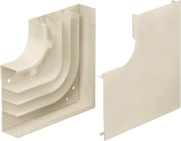 Hubbell Wiring Device-Kellems - 7.23 Inch Long x 1.62 Inch High, Raceway Elbow End - Ivory, For Use with HBL4750 Series Raceways - Eagle Tool & Supply