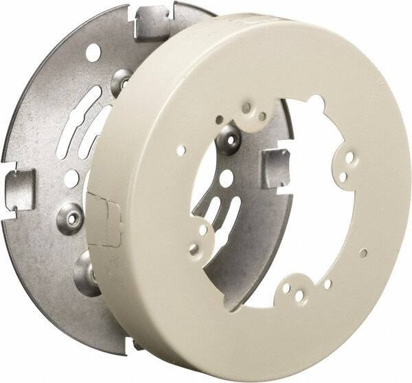 Hubbell Wiring Device-Kellems - 4-3/4 Inch Wide x 1.02 Inch High, Round Raceway Box - Ivory, For Use with HBL500 Series Raceways and HBL750 Series Raceways - Eagle Tool & Supply