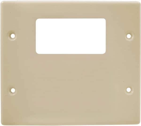 Hubbell Wiring Device-Kellems - 5.43 Inch Long x 4-3/4 Inch High, Rectangular Raceway Plate - Ivory, For Use with HBL4700 Series Raceways and HBL4750 Series Metal Raceways - Eagle Tool & Supply