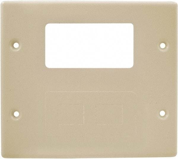 Hubbell Wiring Device-Kellems - 5.43 Inch Long x 4-3/4 Inch High, Rectangular Raceway Plate - Ivory, For Use with HBL4700 Series Raceways and HBL4750 Series Metal Raceways - Eagle Tool & Supply