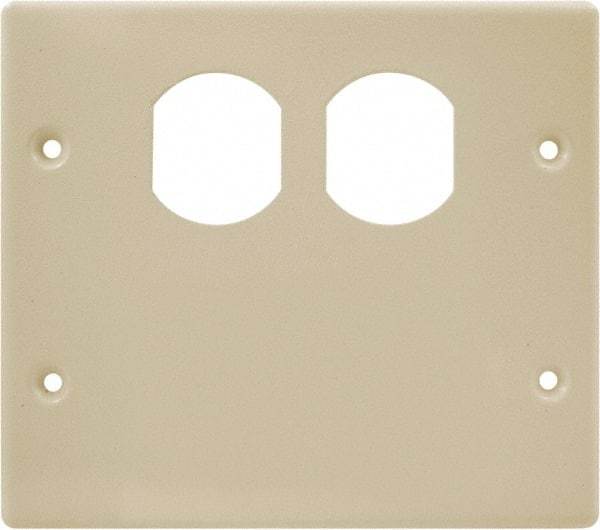 Hubbell Wiring Device-Kellems - 5.43 Inch Long x 4-3/4 Inch High, Rectangular Raceway Plate - Ivory, For Use with HBL4700 Series Raceways and HBL4750 Series Metal Raceways - Eagle Tool & Supply
