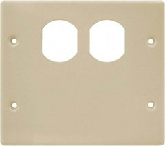 Hubbell Wiring Device-Kellems - 5.43 Inch Long x 4-3/4 Inch High, Rectangular Raceway Plate - Ivory, For Use with HBL4700 Series Raceways and HBL4750 Series Metal Raceways - Eagle Tool & Supply